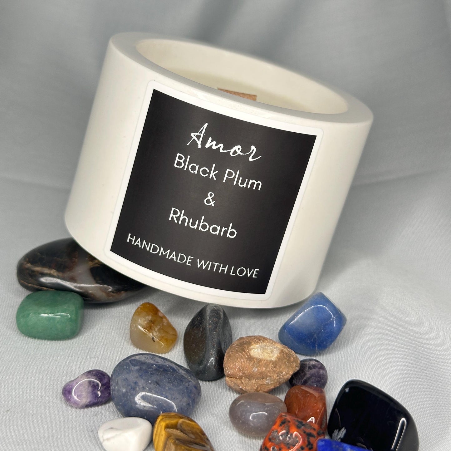 Black/White Stonecast Jar Candle | Mini Soy Wax | Up to 20 Hours Burn Time