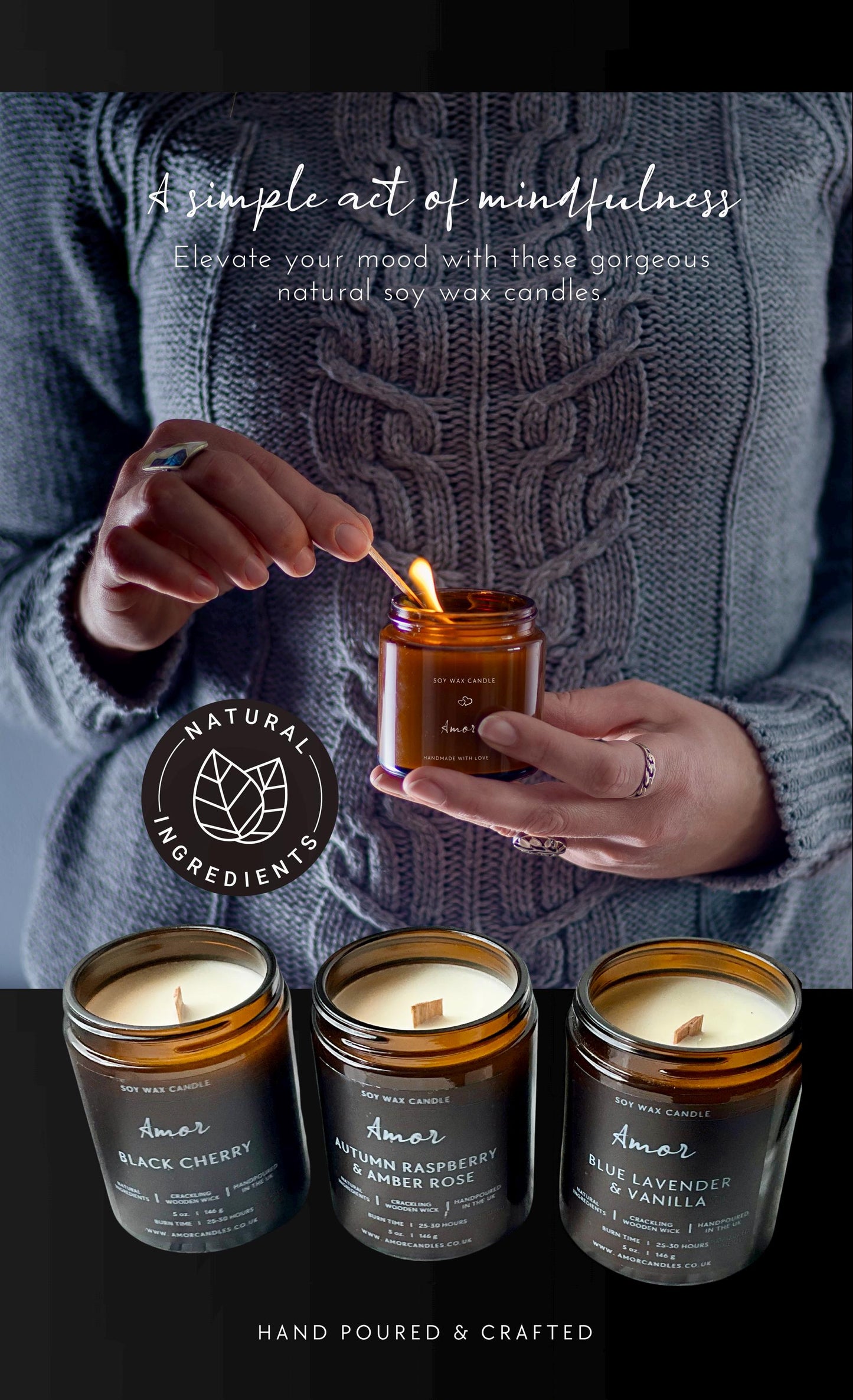 HAPPY BIRTHDAY MUM Soy Wax Candle with Wooden Wick | Pick your Scent | Burn-time up to 40 hours | Eco-friendly!