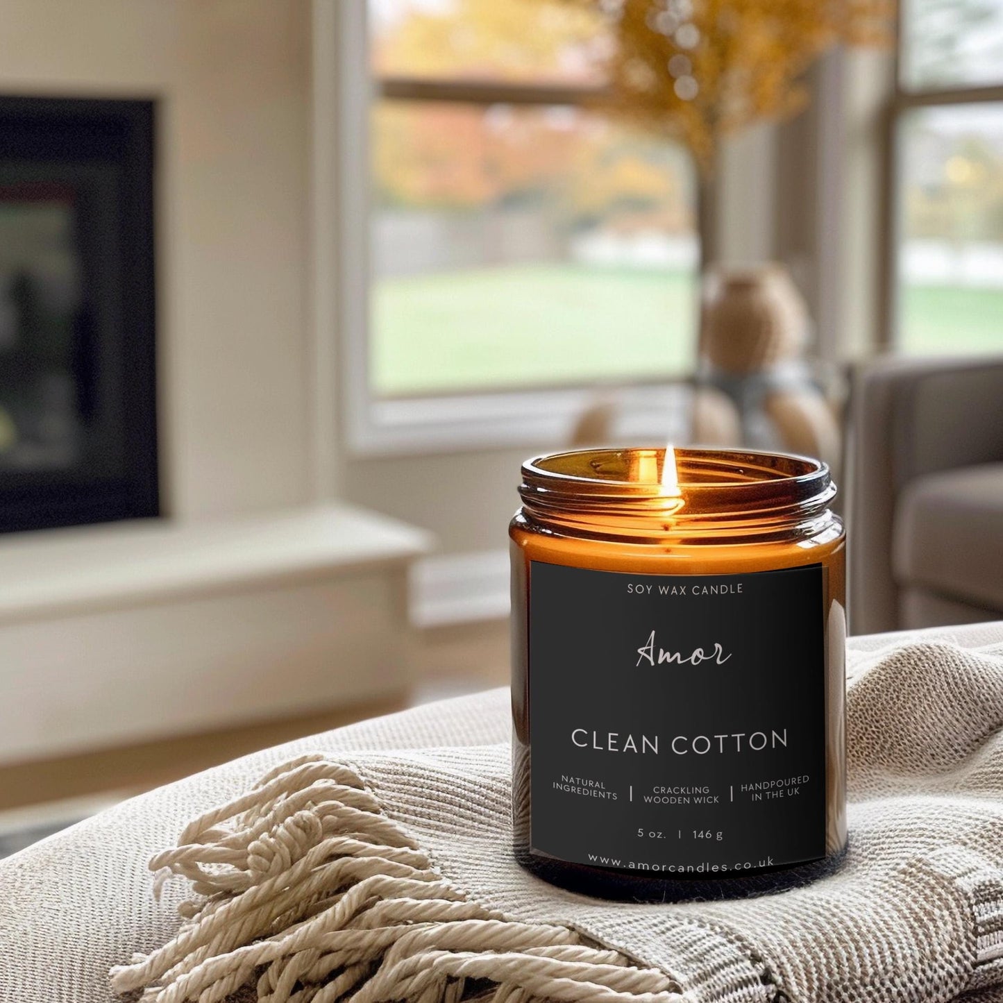 Lavender & Dead Sea Minerals Scented Soy Wax Candle with Wooden Wick | Pure essential oil blend | 180ml - up to 40 hours | Eco-friendly!