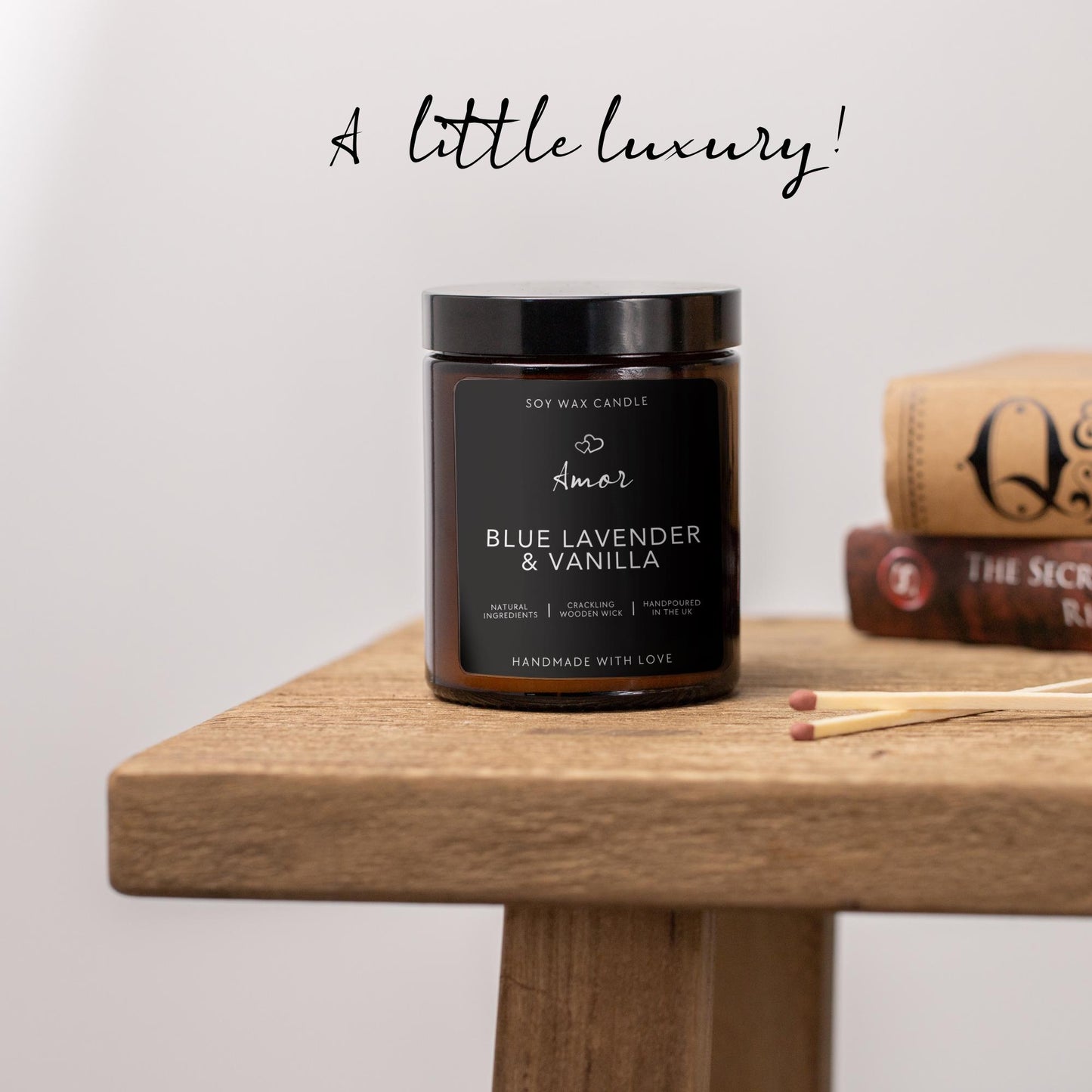 Ginger Lily & Ylang Ylang Scented Soy Wax Candle with Wooden Wick | Pure essential oil blend | 180ml - up to 40 hours | Eco-friendly!