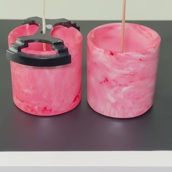 Soy Wax Candle in Pink Marble Jar – Aromatherapy Gift for Relaxation