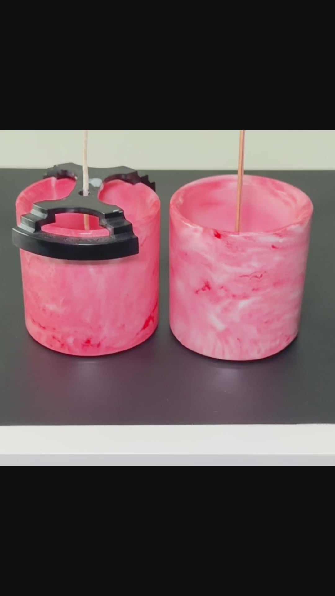 Soy Wax Candle in Pink Marble Jar – Aromatherapy Gift for Relaxation
